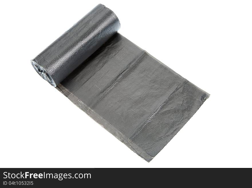 Roll of garbage bags isolated