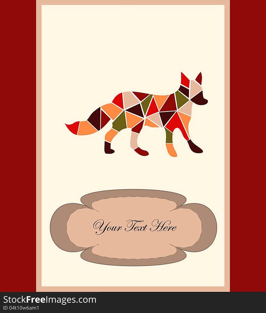 Mosaic fox, a card for you design. Mosaic fox, a card for you design