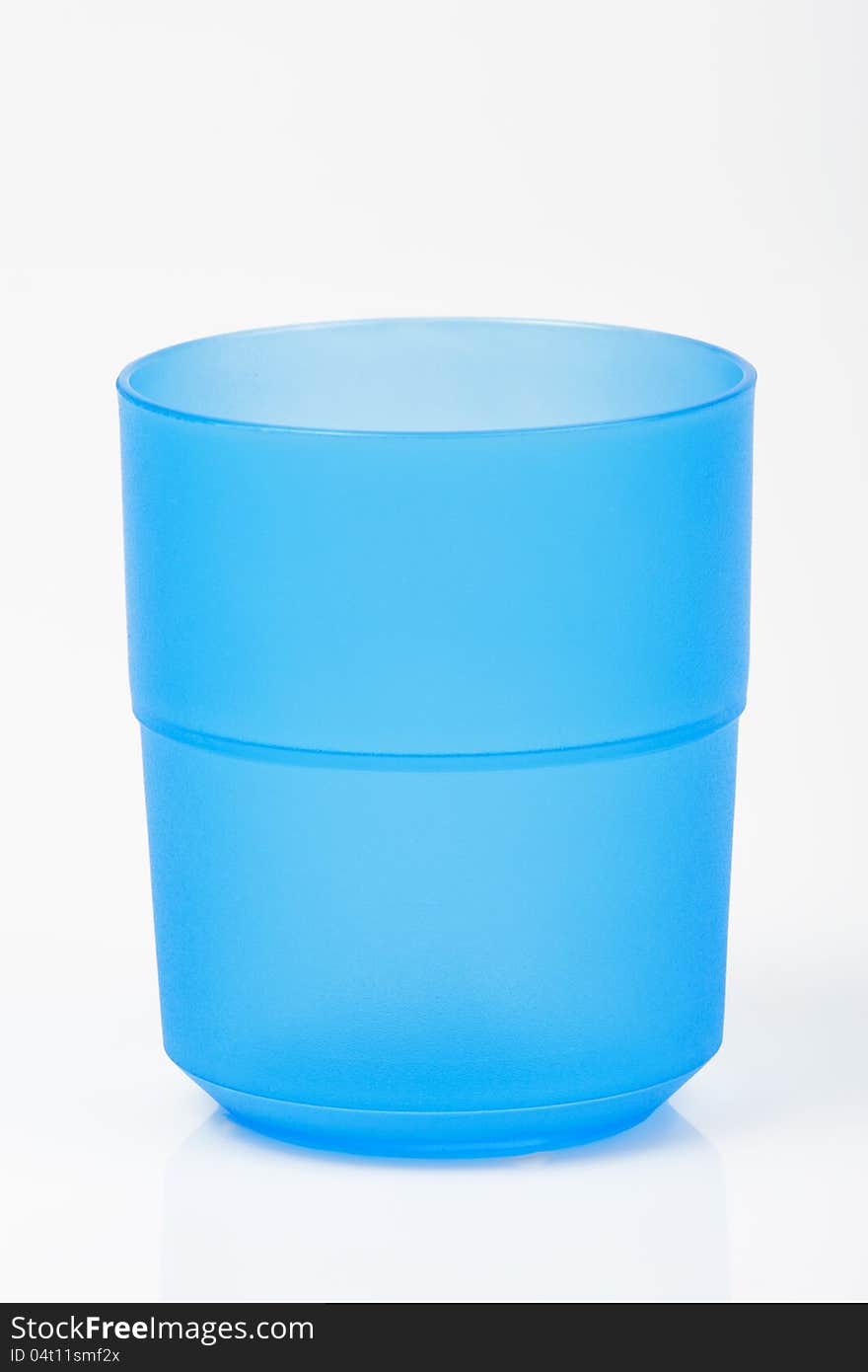 Colored plastic cup  on white