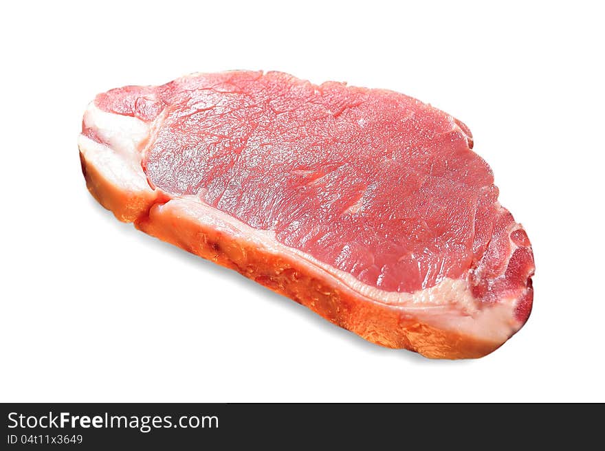 Raw pork on white background. Raw pork on white background.