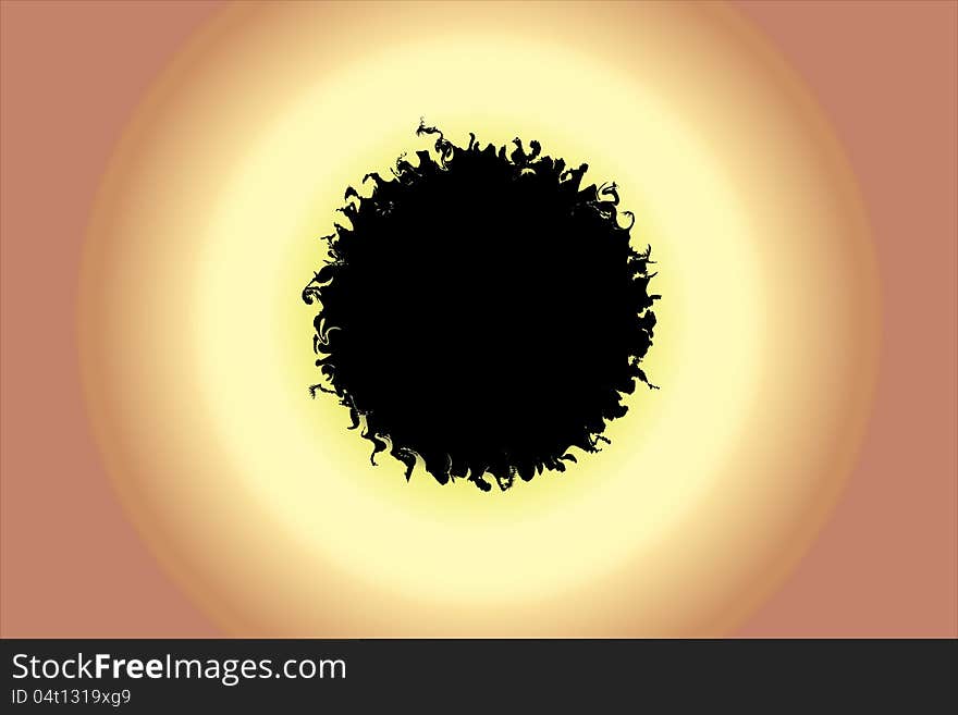 Eclipse of the sun by day illustration