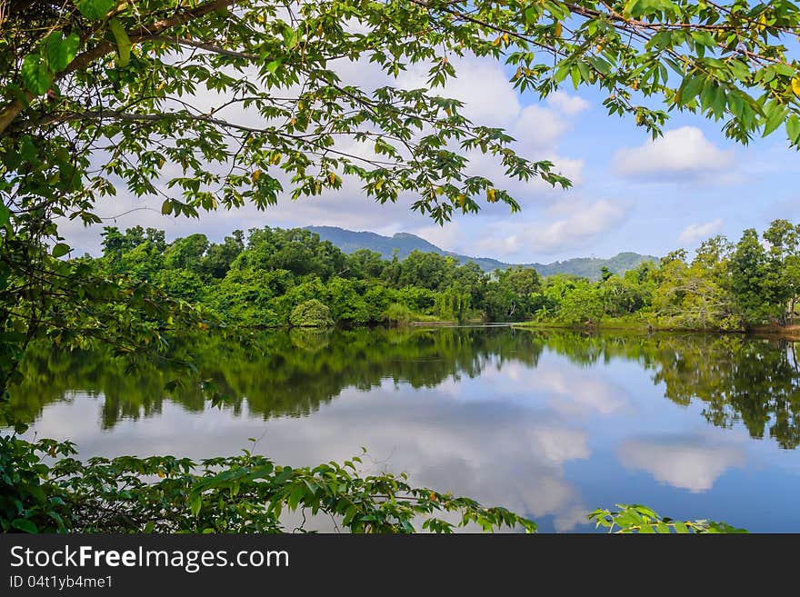 Natural basin which formerly here was Tin mining area, Phuket. Natural basin which formerly here was Tin mining area, Phuket