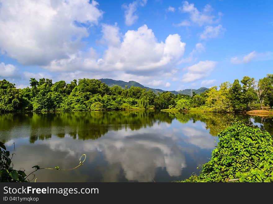 Natural basin which formerly here was Tin mining area, Phuket. Natural basin which formerly here was Tin mining area, Phuket