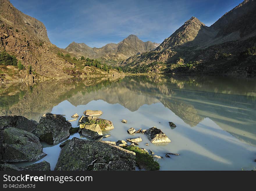 Landscape mountain lake