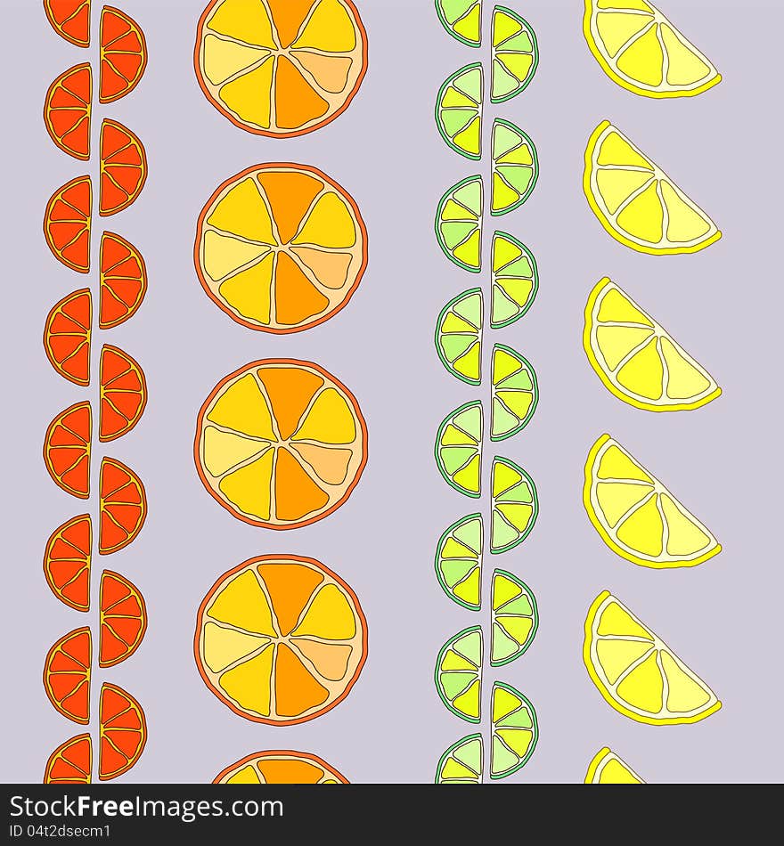 Rows Of Citrus Seamless Pattern