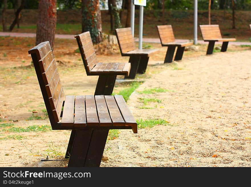 Benches in a park