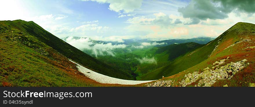 Panorama of a beautiful mountains