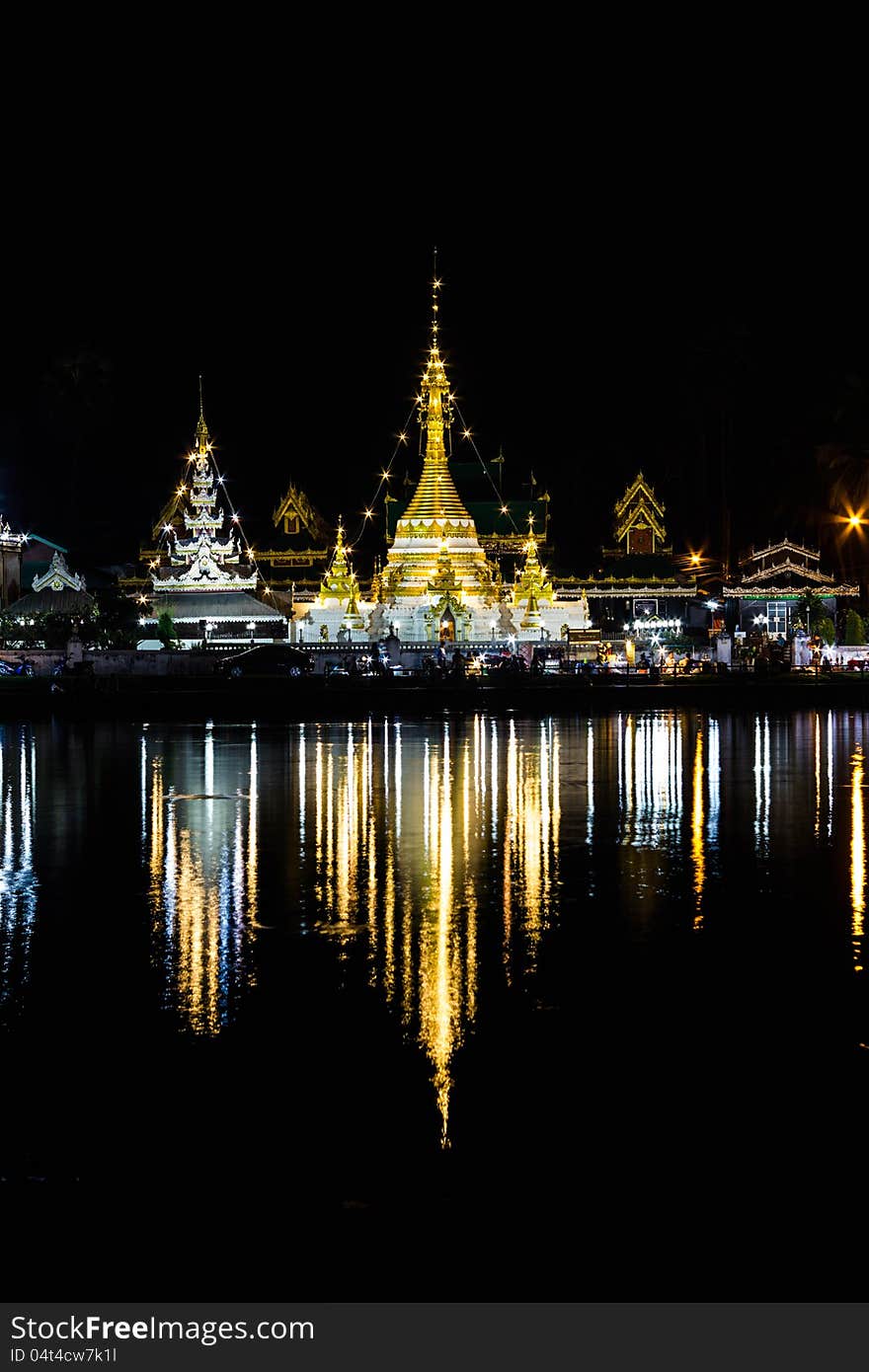 A beutiful temple  in the night. A beutiful temple  in the night