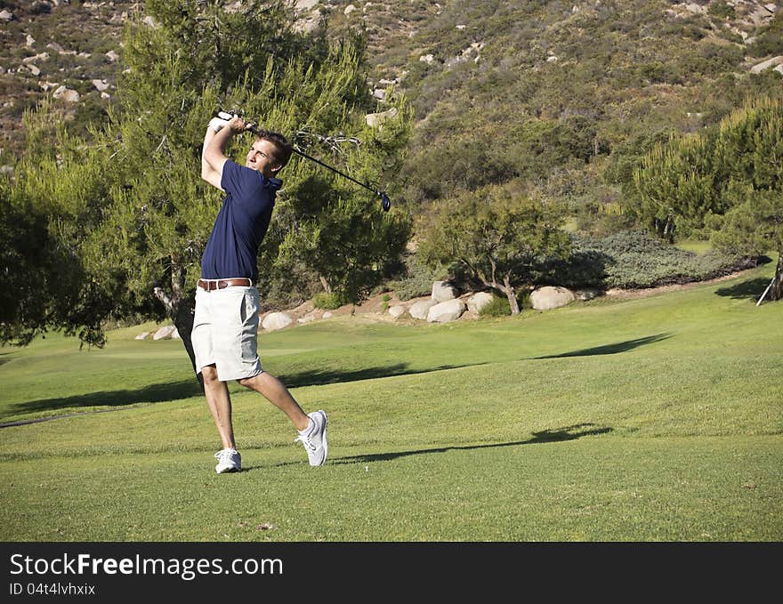 Young Businessman on the Golf Course