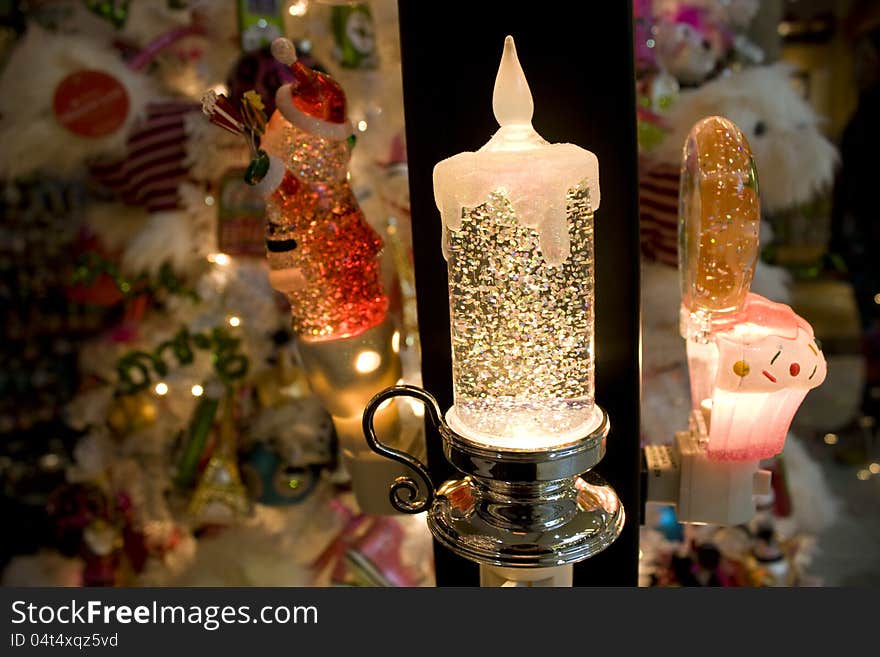 Christmas candle night light