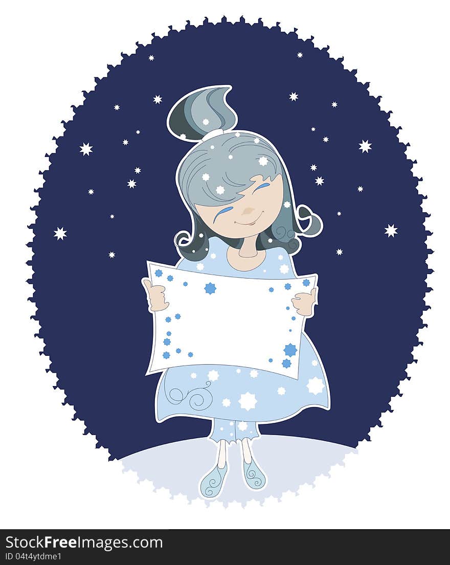 Little Snow Maiden in the blue dress