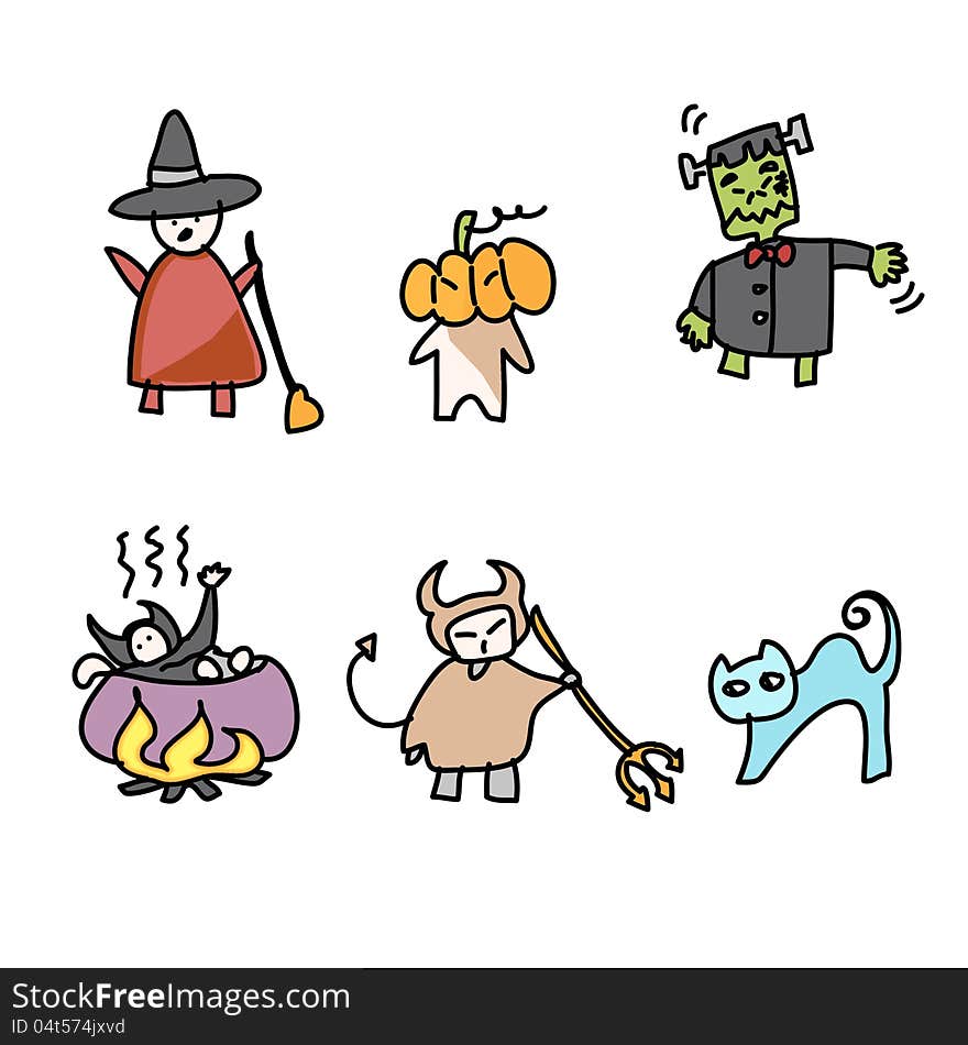 Hand Draw Halloween Cartoon