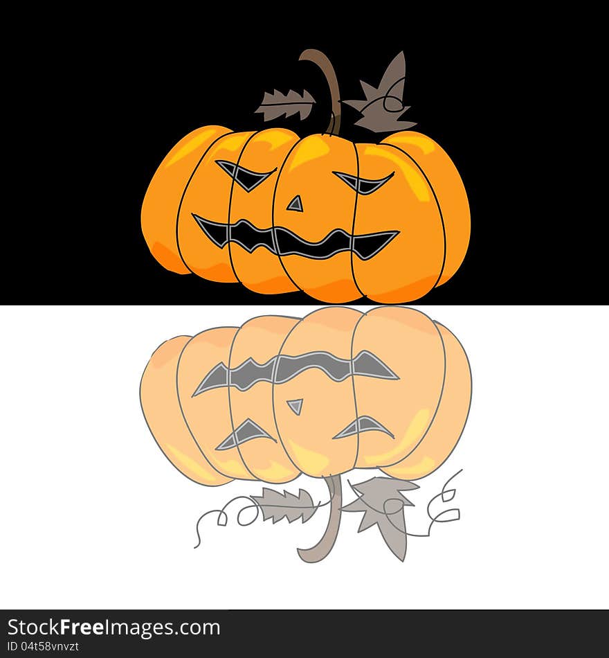 Cartoon halloween hand draw