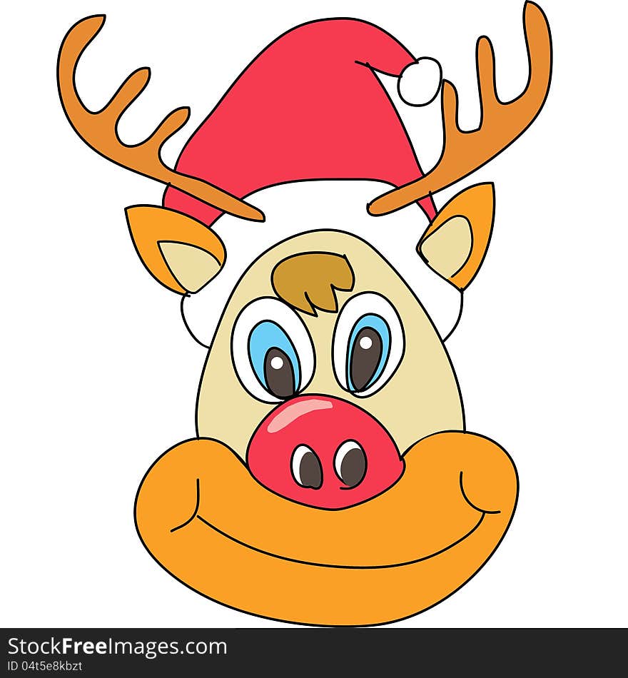 Reindeer Christmas cartoon hand sketch illustration