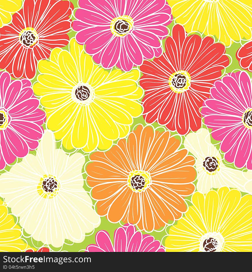 Vector seamless background with flowers. Vector seamless background with flowers