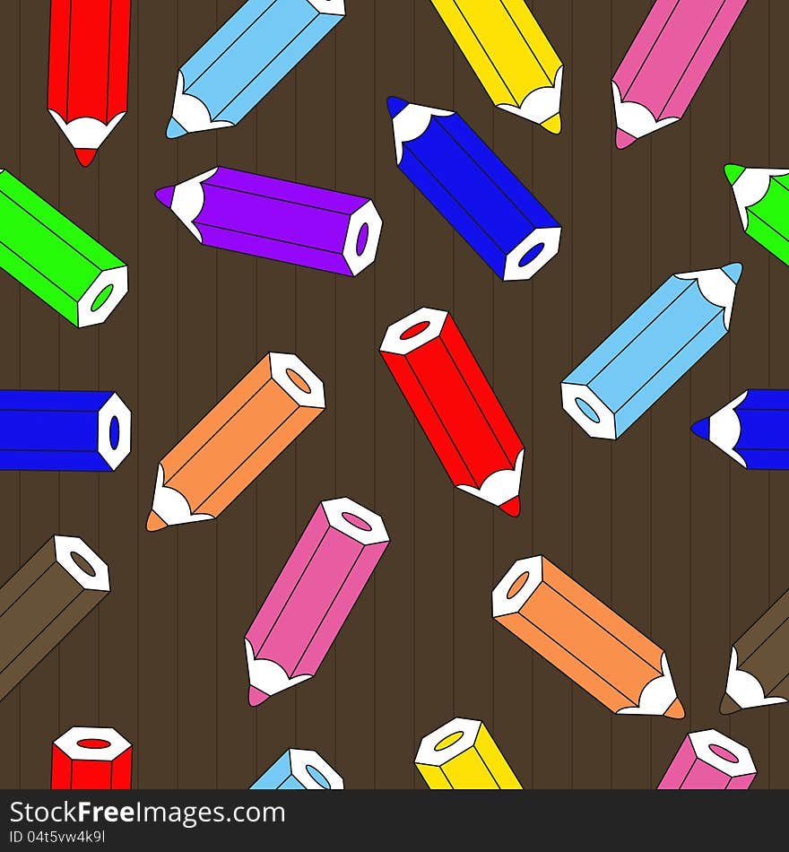 Vector seamless pattern with pencils