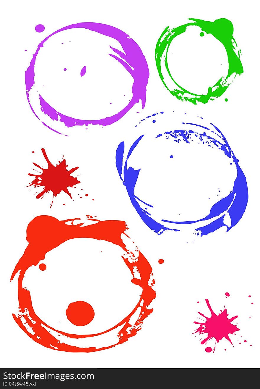 Marks & stains, of different shapes and colors.