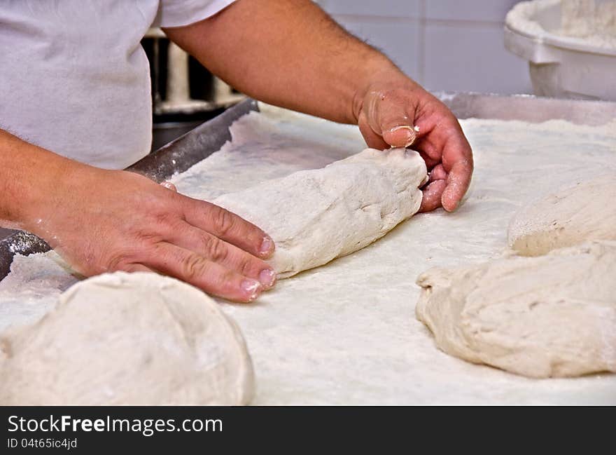 Hands making bread or pizza pasta. Hands making bread or pizza pasta