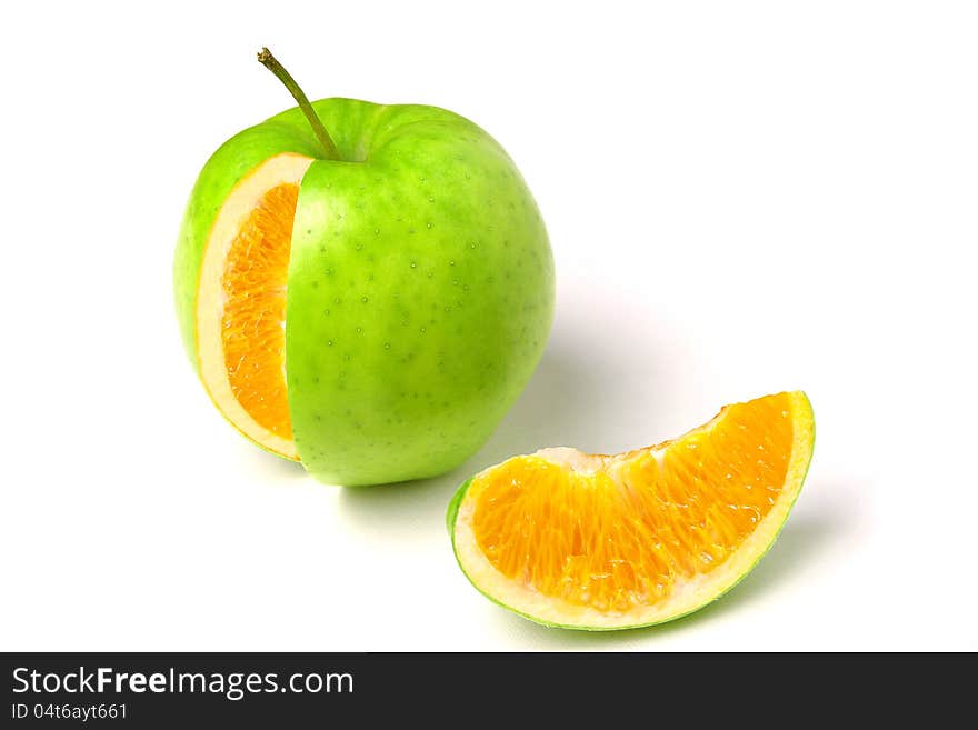 Apple with orange inside