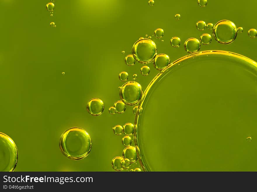 Oil drops closeup