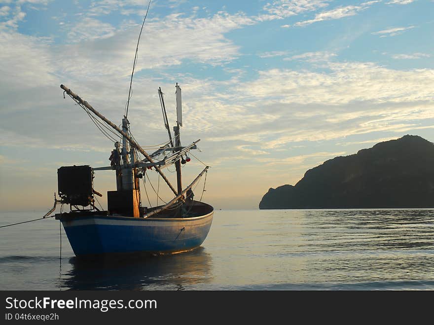 Small fishing boat at the sea of thailand