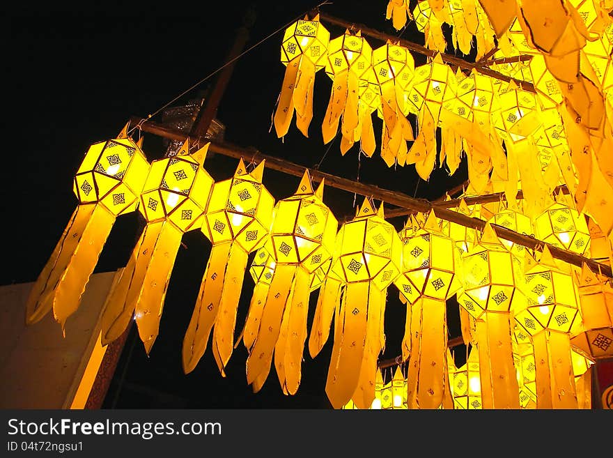 Picture of Thai lamp in north, Thailand. Made from paper. Picture of Thai lamp in north, Thailand. Made from paper.