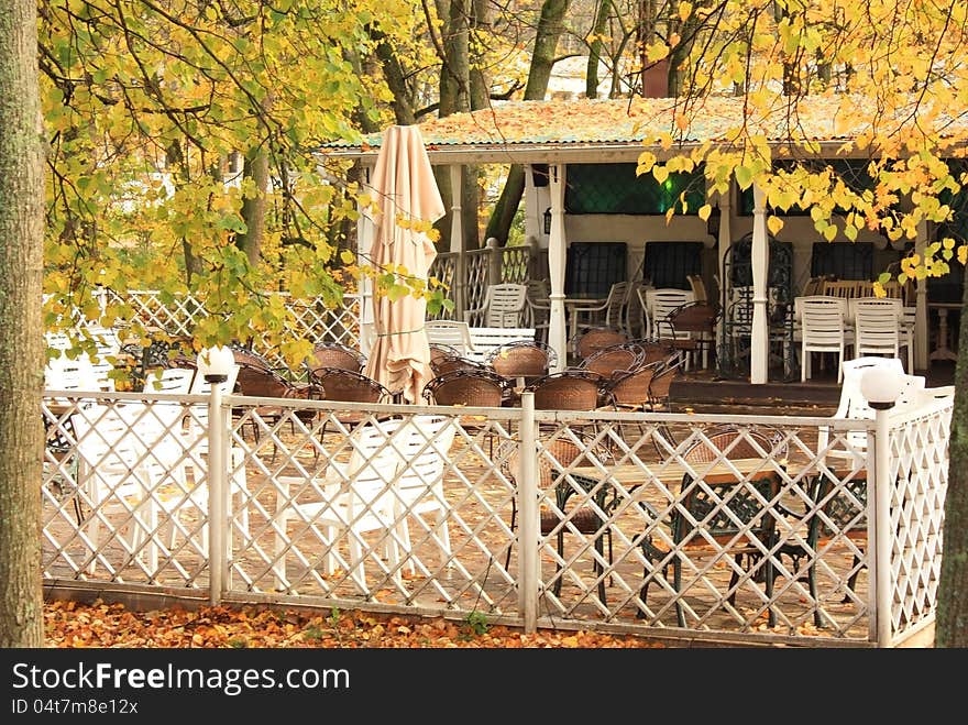 Summer Cafe In Autumn