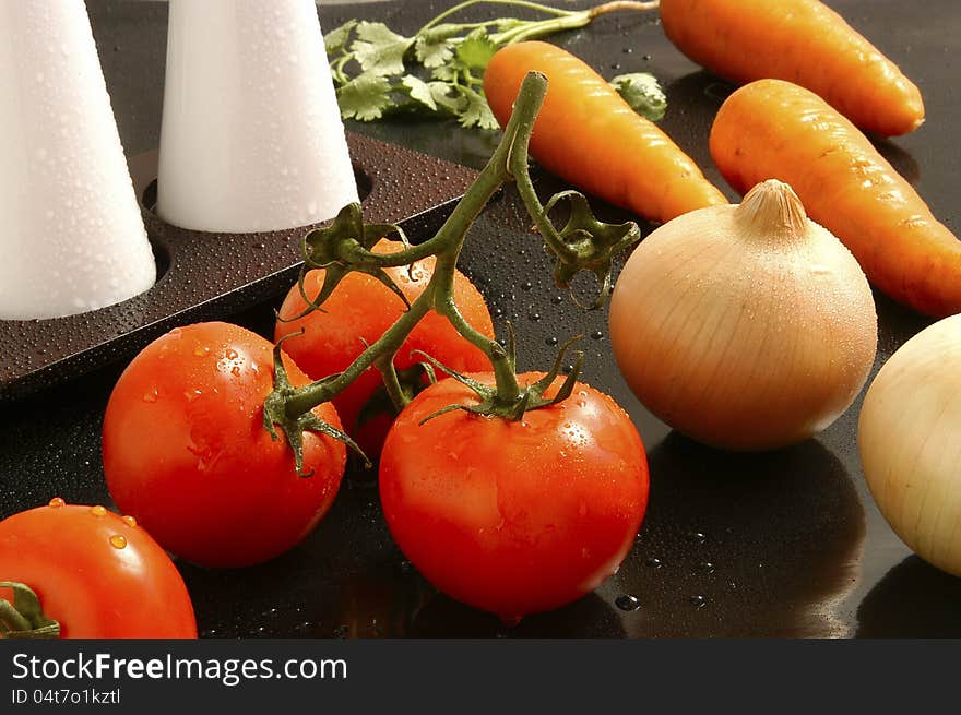 Tomatoes and onion