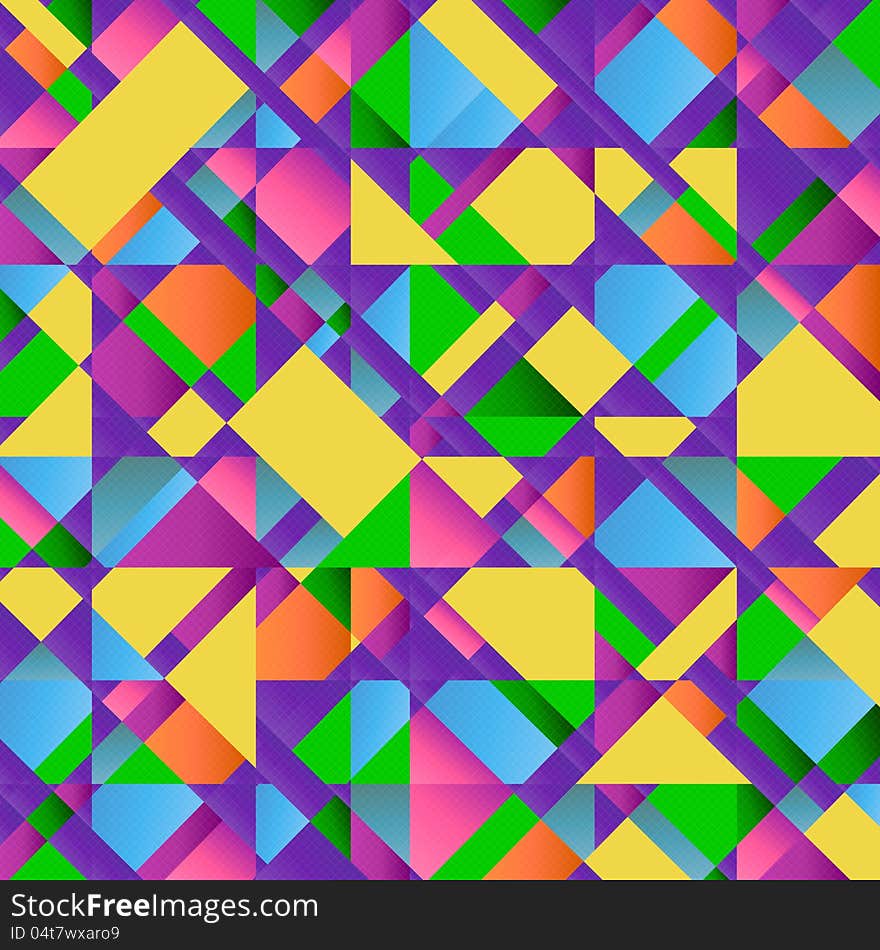 Colorful Abstract Retro Triangular Pattern Poster