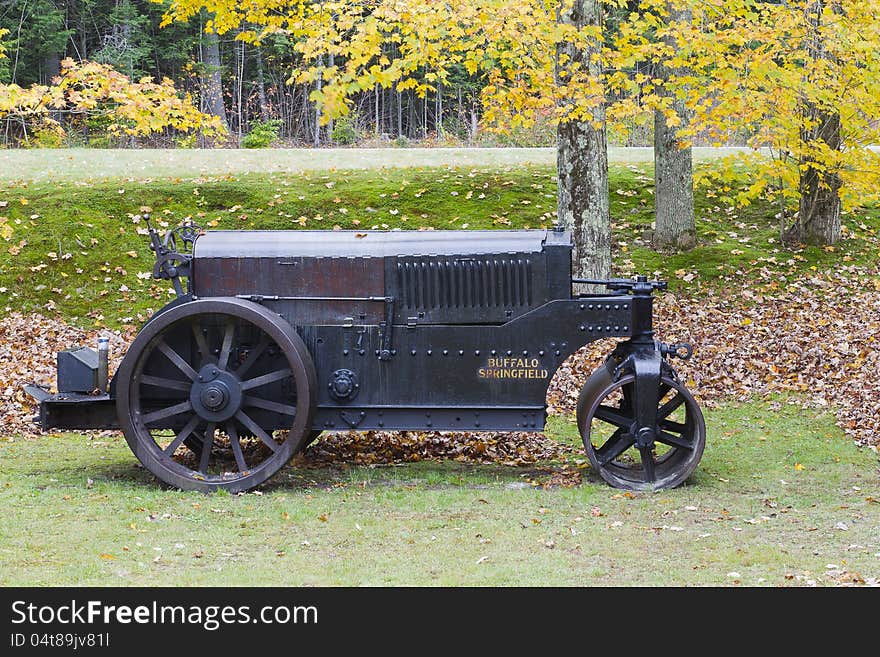 An antique Buffalo Roller. The Buffalo-Springfield Roller Company was formed when the Buffalo Steam Roller Company merged with Kelly-Springfield in 1916.