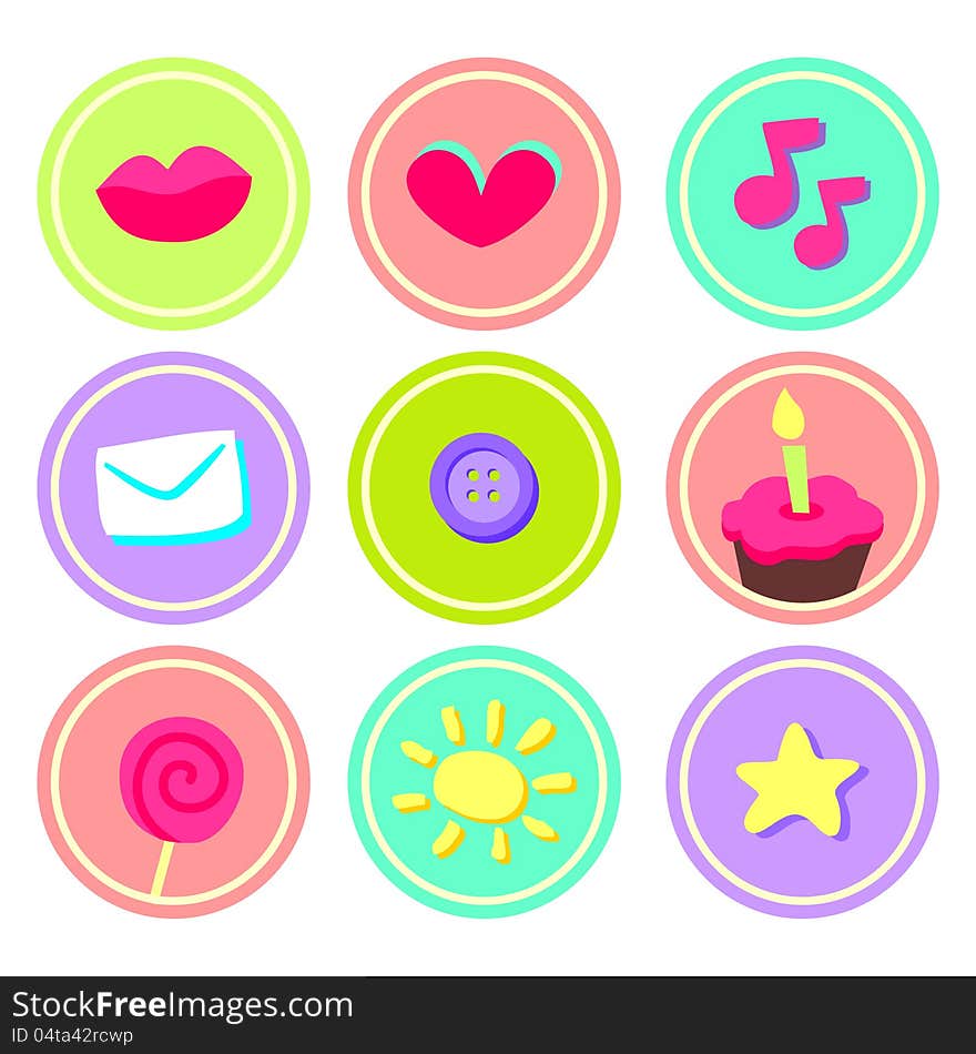 Cute stickers for scrapbooking