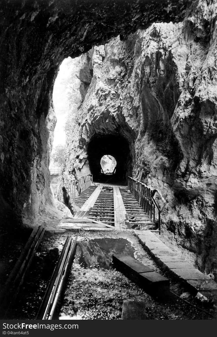 View of the old Diakofto-Kalavryta Railway. The Diakofto Kalavryta Railway is a historic gauge rack railway in Greece. Located on the northern Peloponnese. View of the old Diakofto-Kalavryta Railway. The Diakofto Kalavryta Railway is a historic gauge rack railway in Greece. Located on the northern Peloponnese.