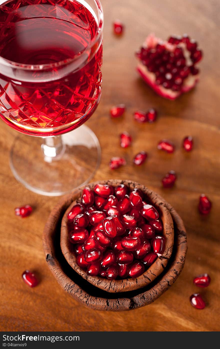 Pomegranate juice and seeds