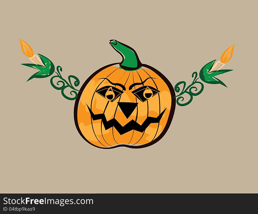 Illustration of halloween pumpkin in abstract cartoon style. Illustration of halloween pumpkin in abstract cartoon style.