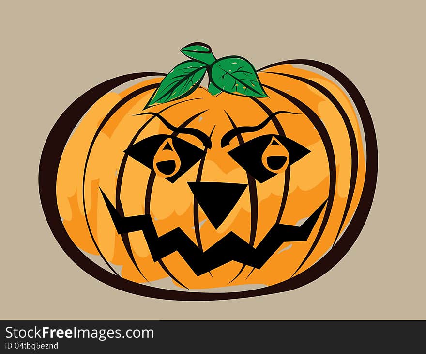 Illustration of halloween pumpkin in abstract cartoon style. Illustration of halloween pumpkin in abstract cartoon style.