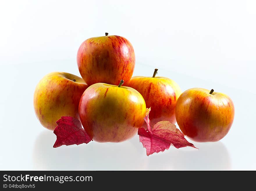 Apples with wine leaves