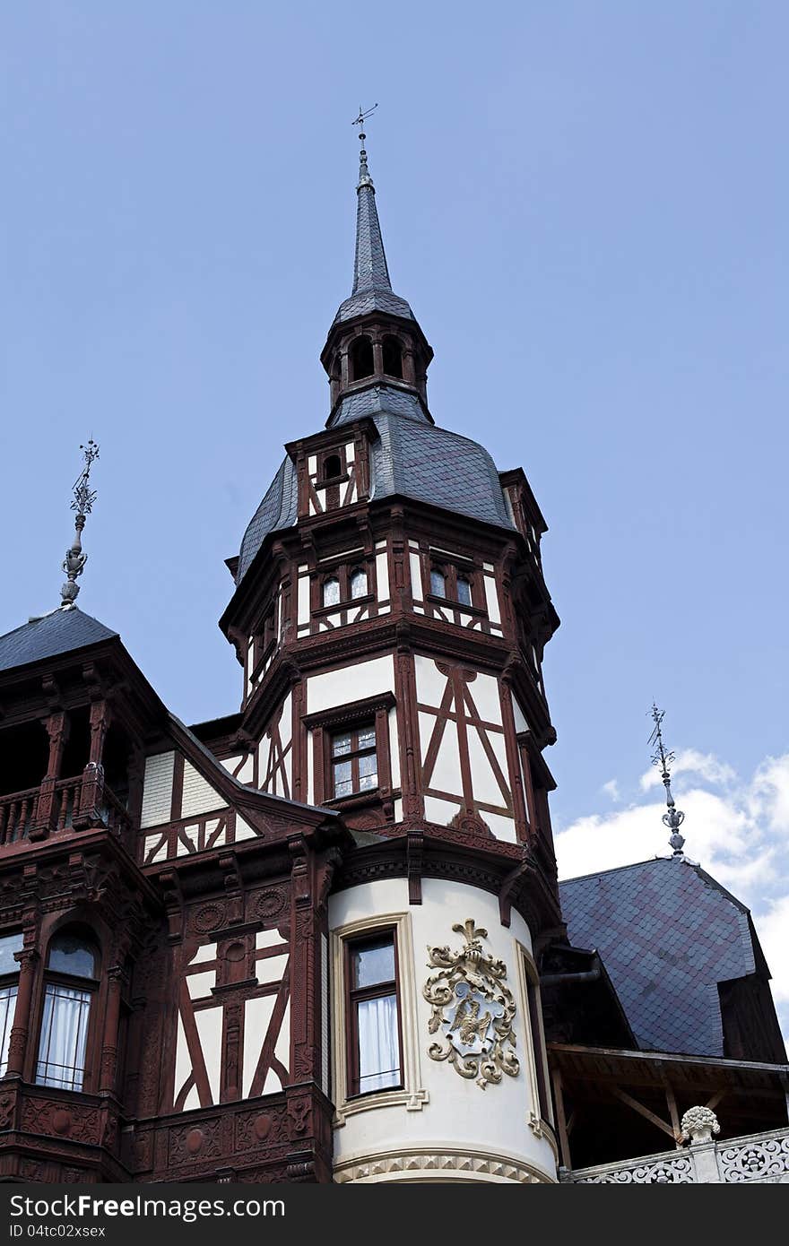 Tower castle against blue sky