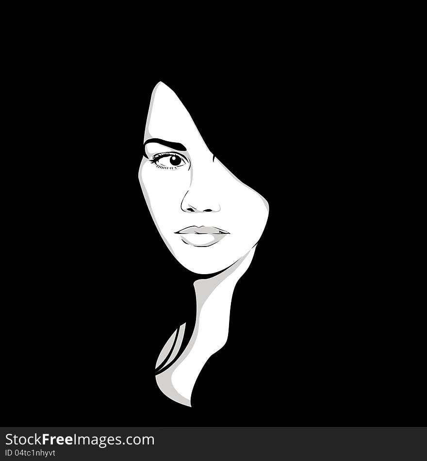 Girl in dark background