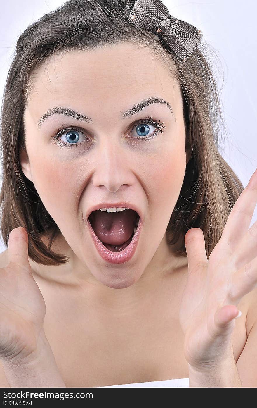 Cute Woman Screaming