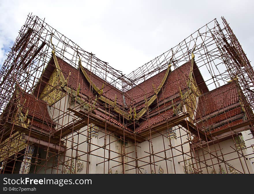 Repairing the roof temple