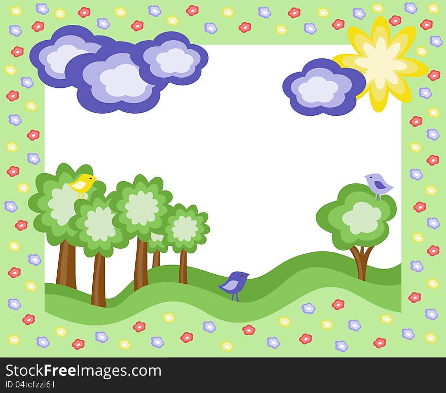 Baby frame, colorful vector illustration