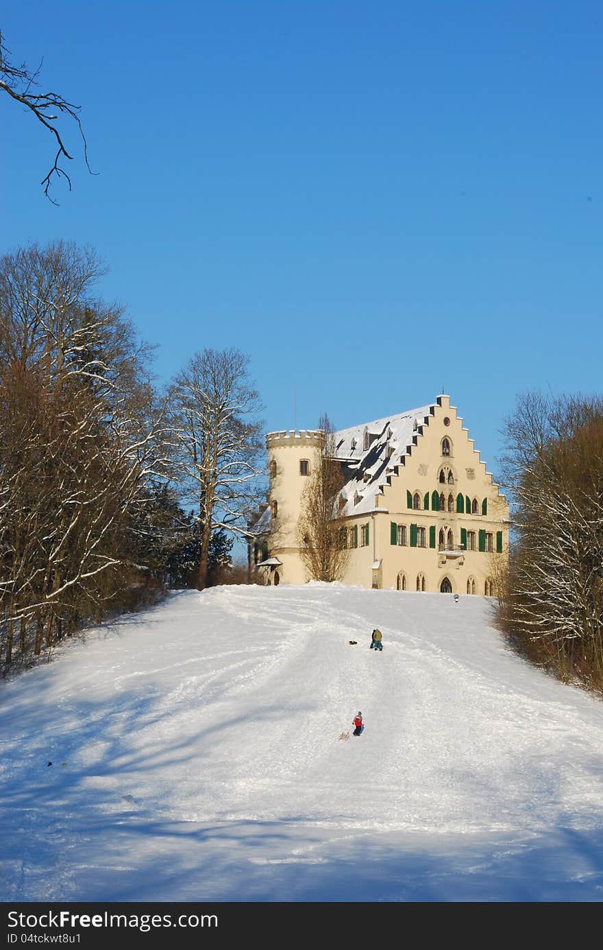 Castle rosenau rödental franconia germany in the winter