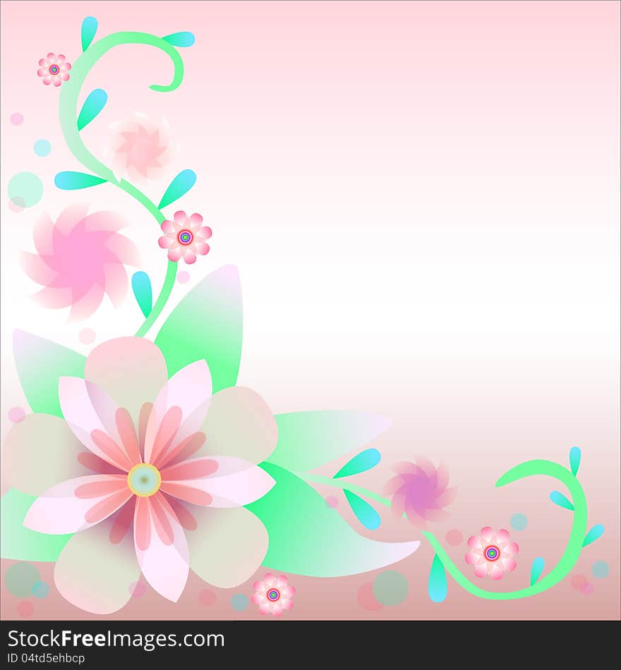 Background with summer abstract flowers. Background with summer abstract flowers