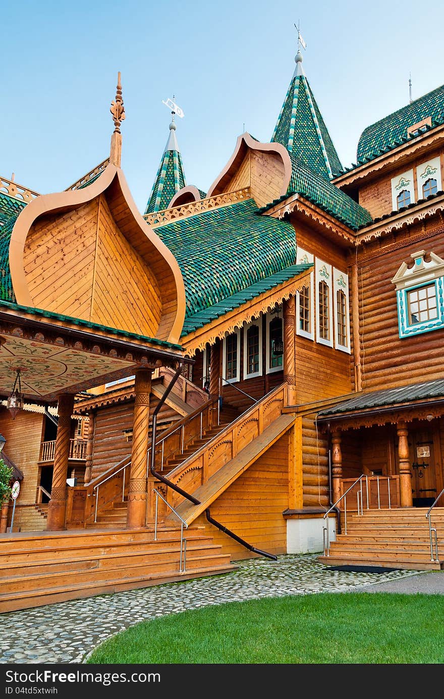 Wooden porch in Russia, Moscow. Wooden porch in Russia, Moscow