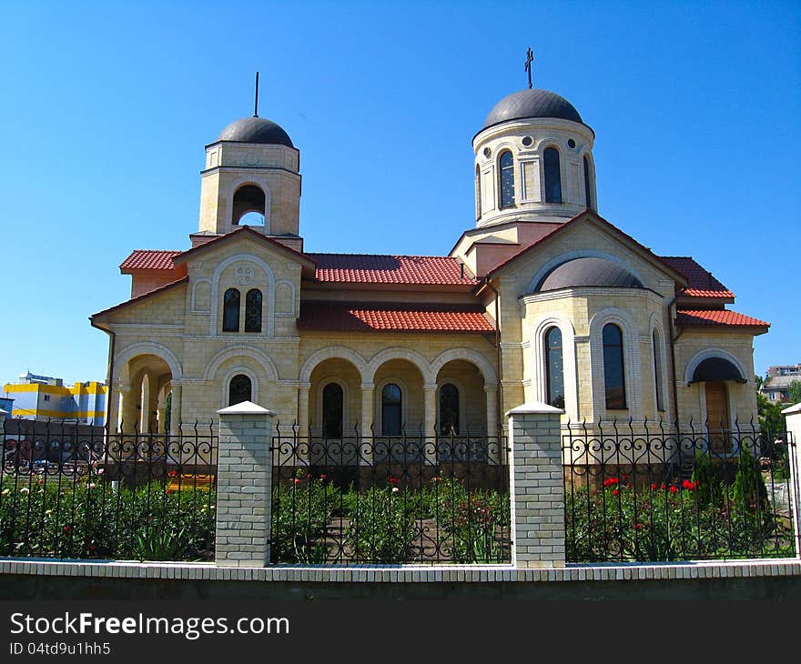 Beautiful church on a background of the blue sky. Beautiful church on a background of the blue sky