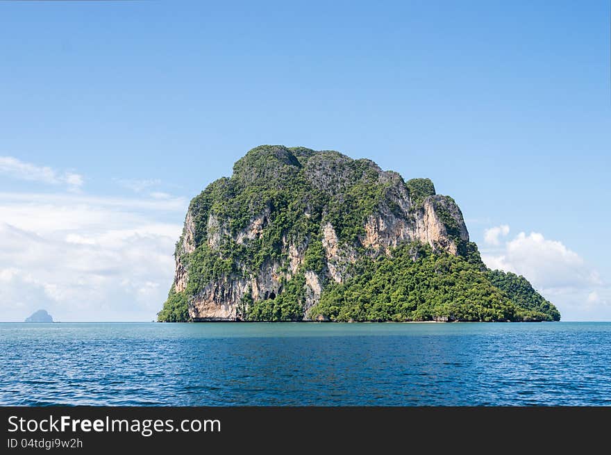 Tropical island with blue sky