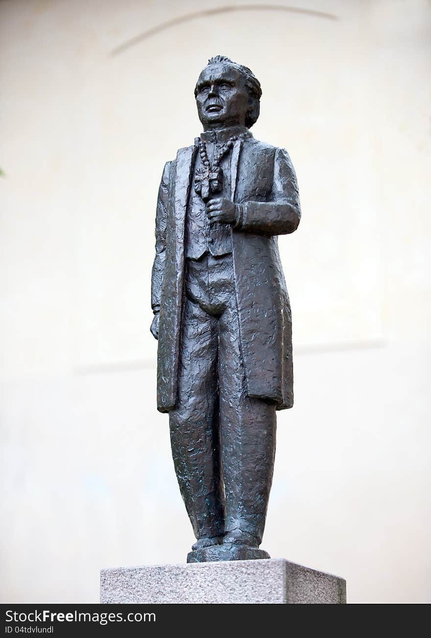 The statue of Nathan Soderblom, archbishop and recipient of the 1930 Nobel Peace Prize, placed outside the archbishops house and close to Uppsala Cathedral. A sculpture by Bror Hjort. The statue of Nathan Soderblom, archbishop and recipient of the 1930 Nobel Peace Prize, placed outside the archbishops house and close to Uppsala Cathedral. A sculpture by Bror Hjort