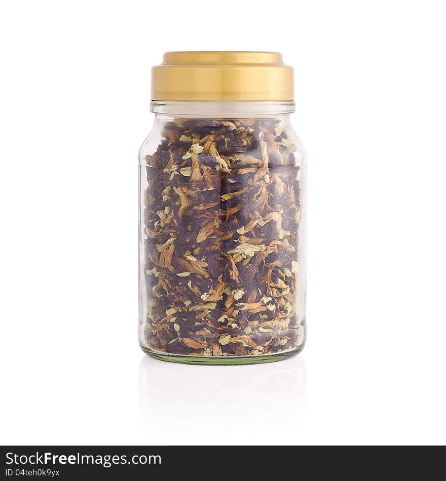 Herbal tea in a jar.