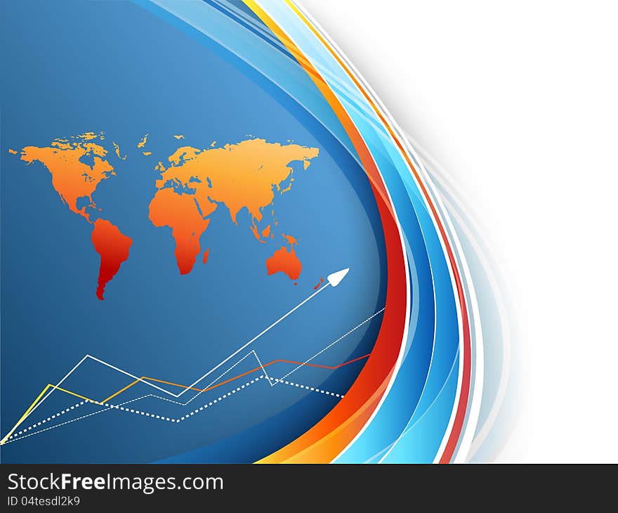 Abstract vector statistic backdrop with world map. Eps10. Abstract vector statistic backdrop with world map. Eps10