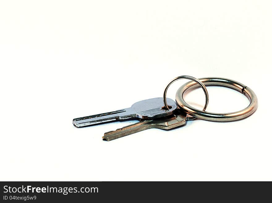 Two key on white isolated. Two key on white isolated